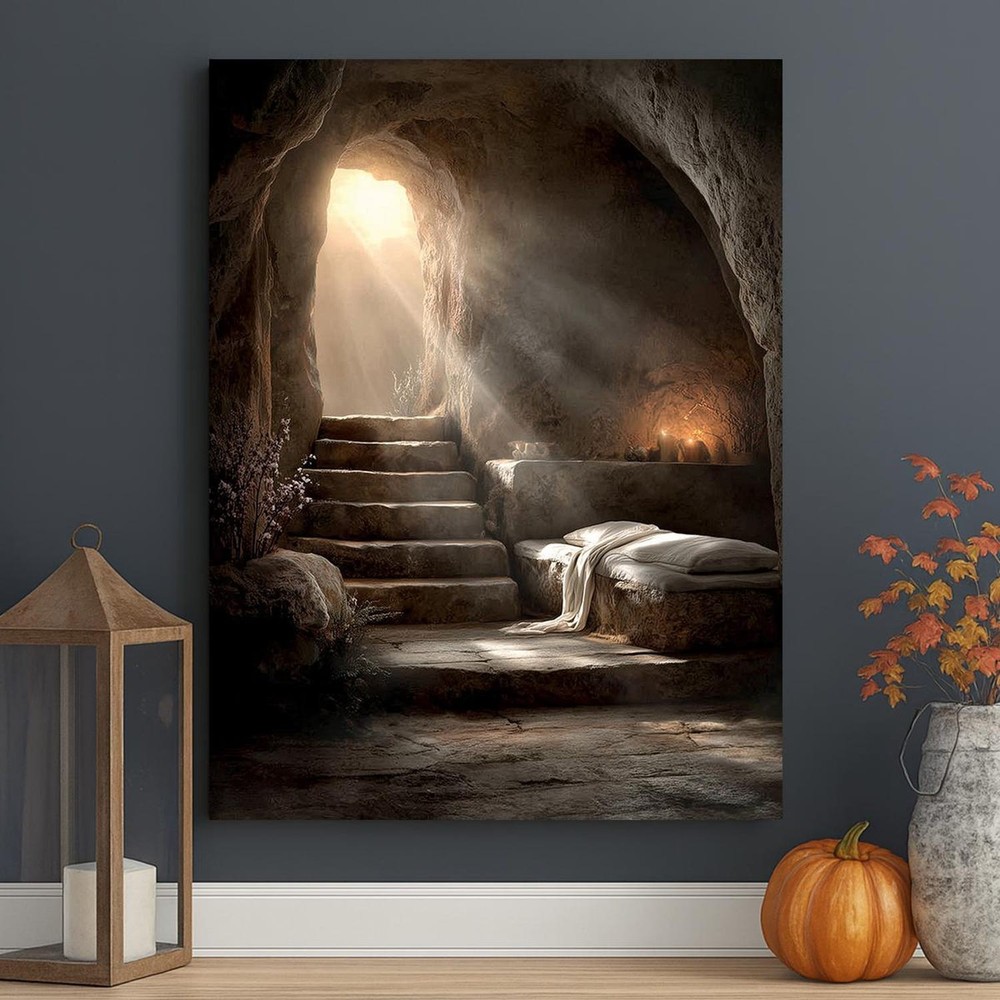 Empty Tomb Canvas Wall Art Christian Easter Resurrection Religious Decor