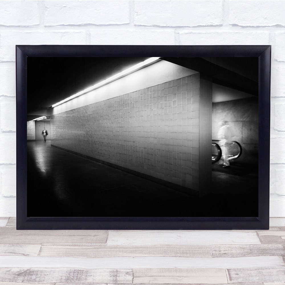 Escalator Street People Hallway Hall Ghosts Long Exposure Wall Art Print