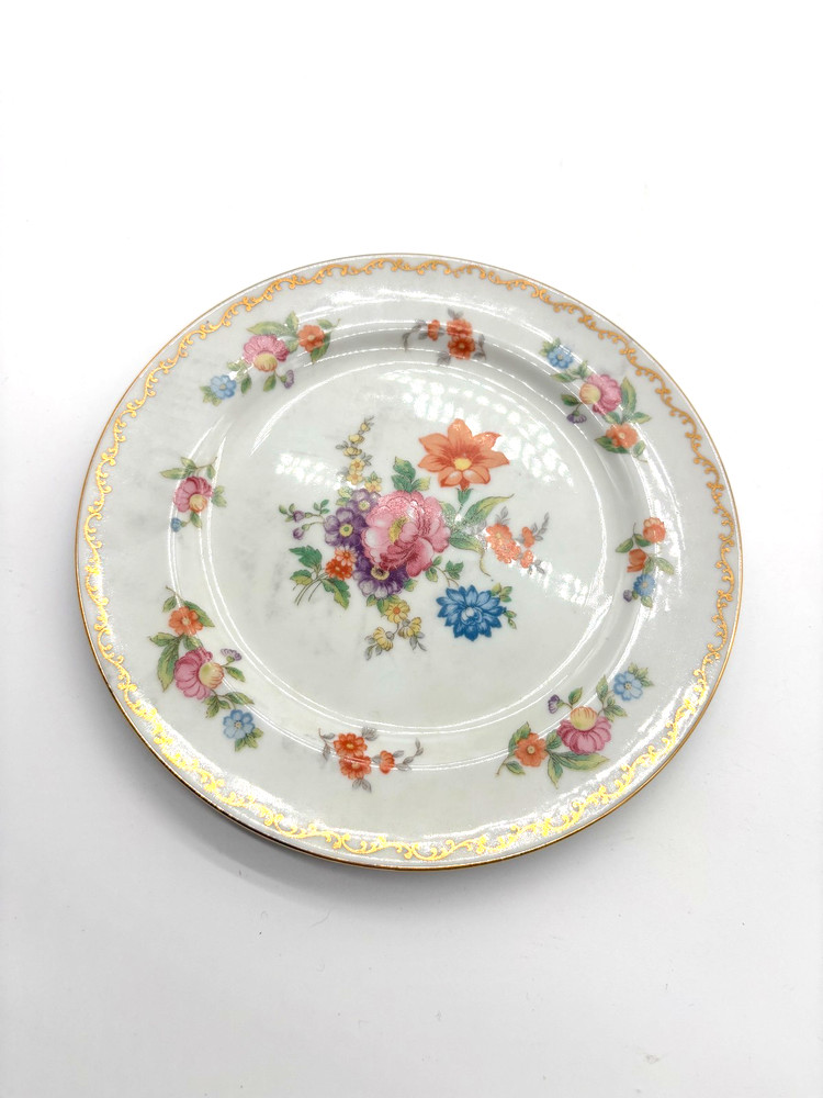 Noritake Japan Handpainted Dresdlina Floral Gold Rimmed Plate Dresdlina pattern