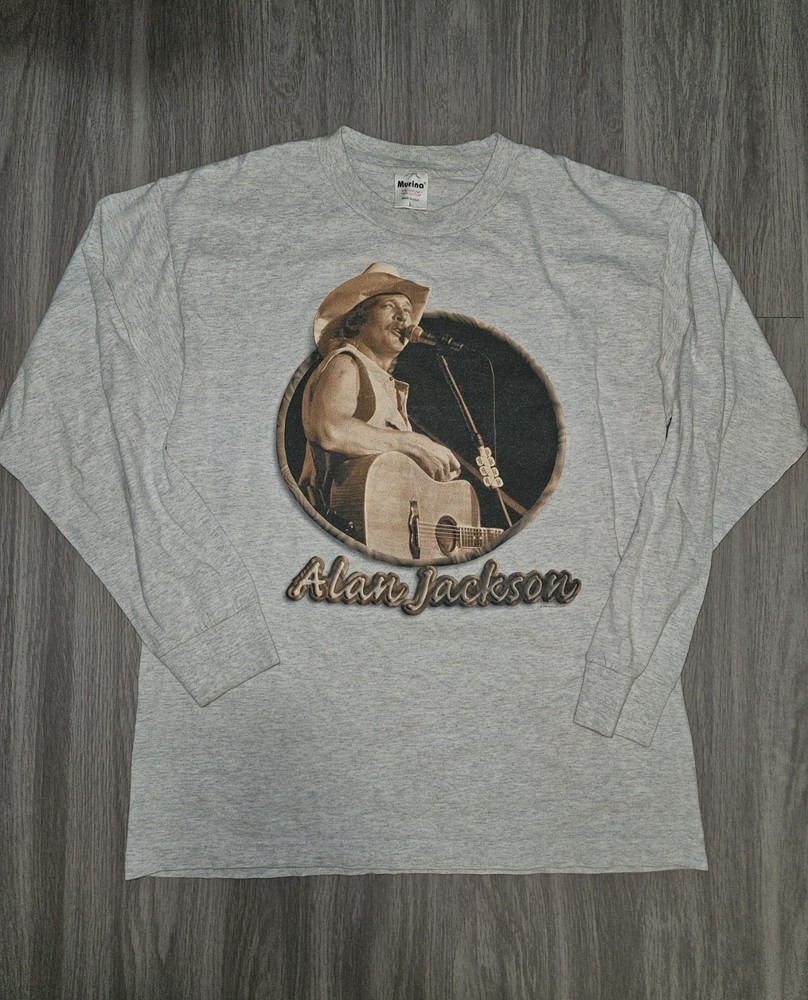 Vintage 1998 Alan Jackson Long Sleeve T-Shirt Mens Size L Murina Tag Made in USA