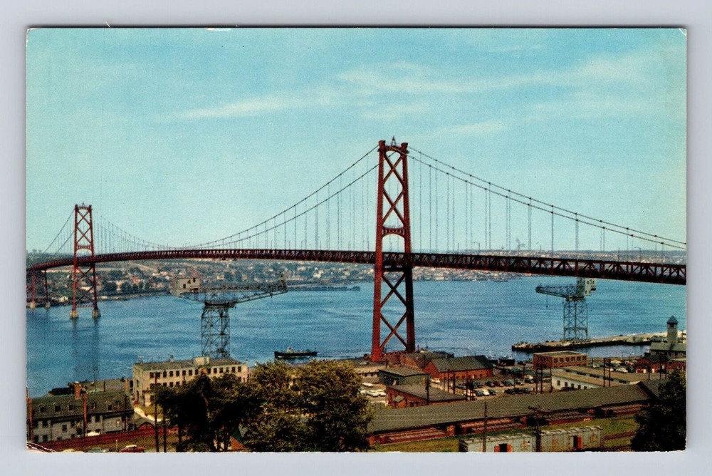 Halifax NS-Nova Scotia Canada, The Angus L Macdonald Bridge, Vintage Postcard