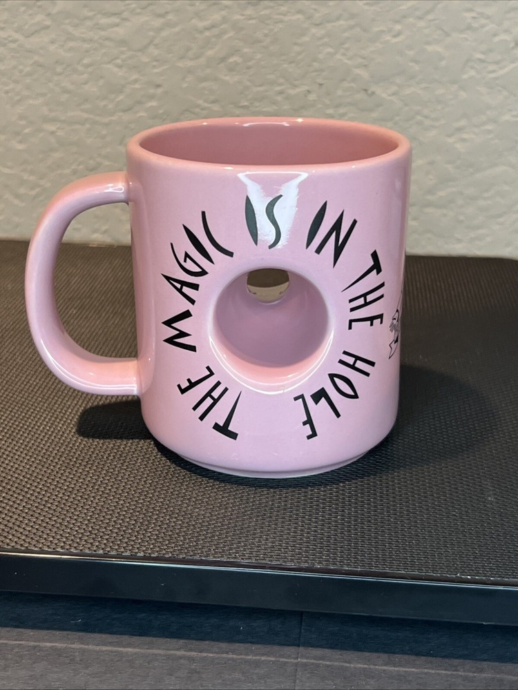 Voodoo Doughnut Pink Hole Donut Design Ceramic Coffee Mug - Brand New Unused with Free Shipping Included