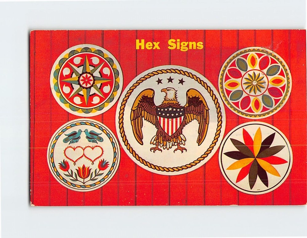 Postcard Hex Signs Greetings From The Pennsylvania Dutch Country PA USA