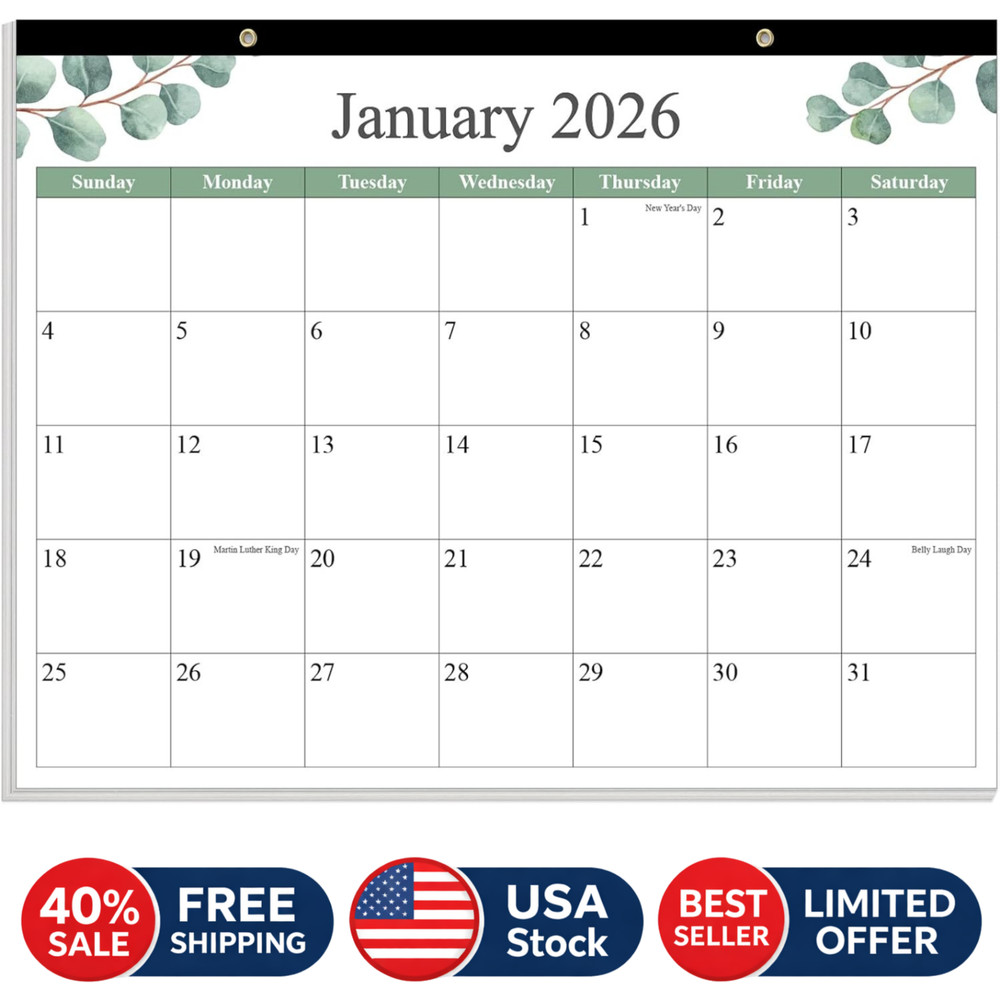 Desk Calendar 2026 - Calendar 2026-2027 from January 2026 to June 2027 USA STOCK