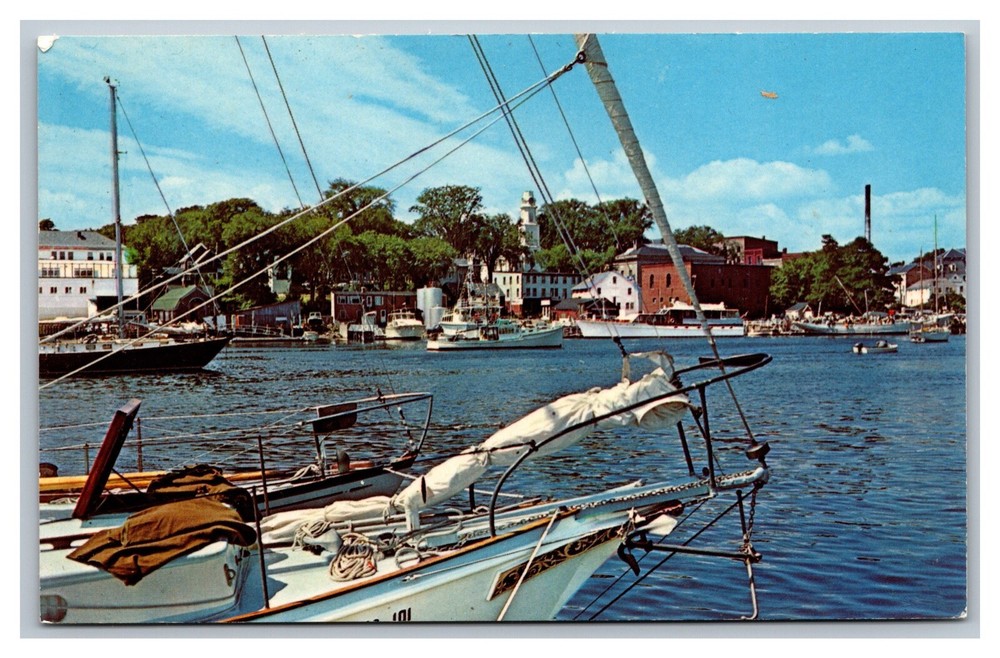 Camden, ME Maine, Harbor View, Chrome Postcard