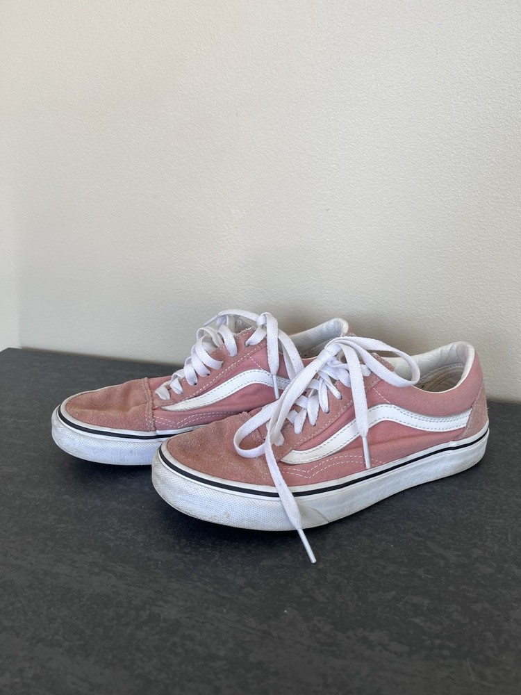 Vans Old Skool Pink White Men's Canvas Suede Sneakers US Size 5