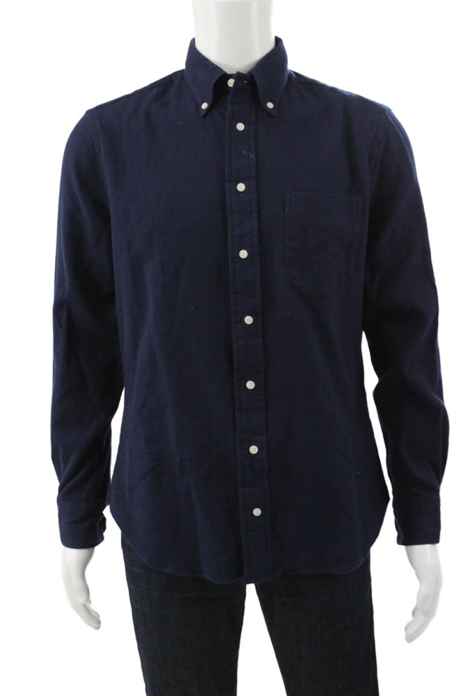 Gitman Mens Vintage Long Sleeves Button Down Shirt Navy Blue Size MediumFree Shipping in US $100+ Orders | $6.95 Orders Below