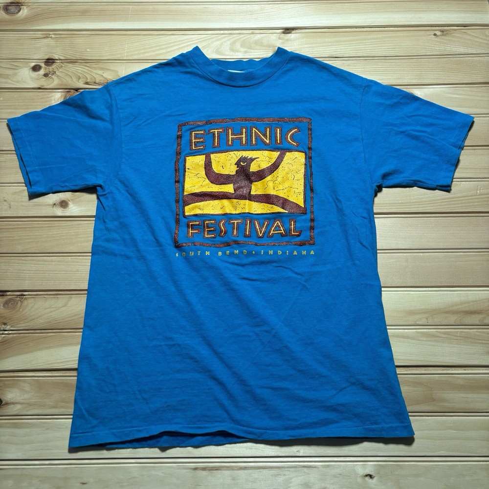 Vintage 90s South Bend Indiana Ethnic Festival Staff Single Stitch T-Shirt XL