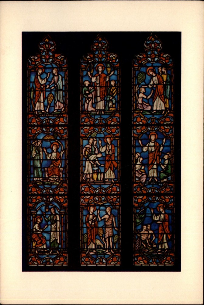 Stained Glass Windows Bryn Athyn Pennsylvania vintage postcard y277