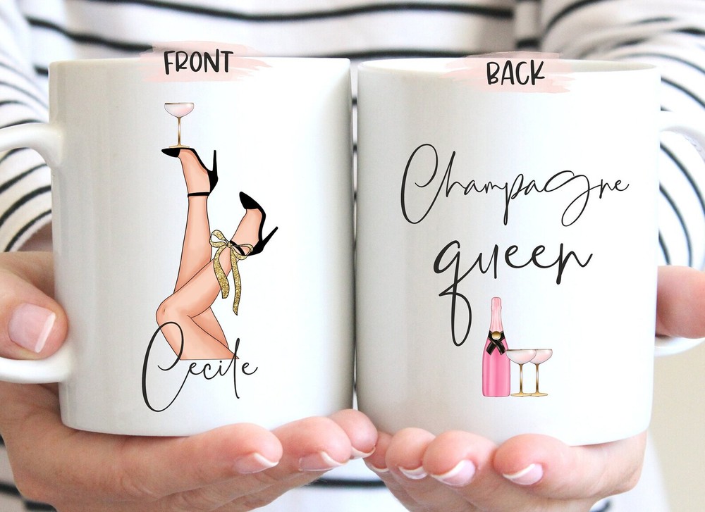 Personalized Champagne Queen Mug Champagne Lover Gift Idea Alcohol Mug Party Mug