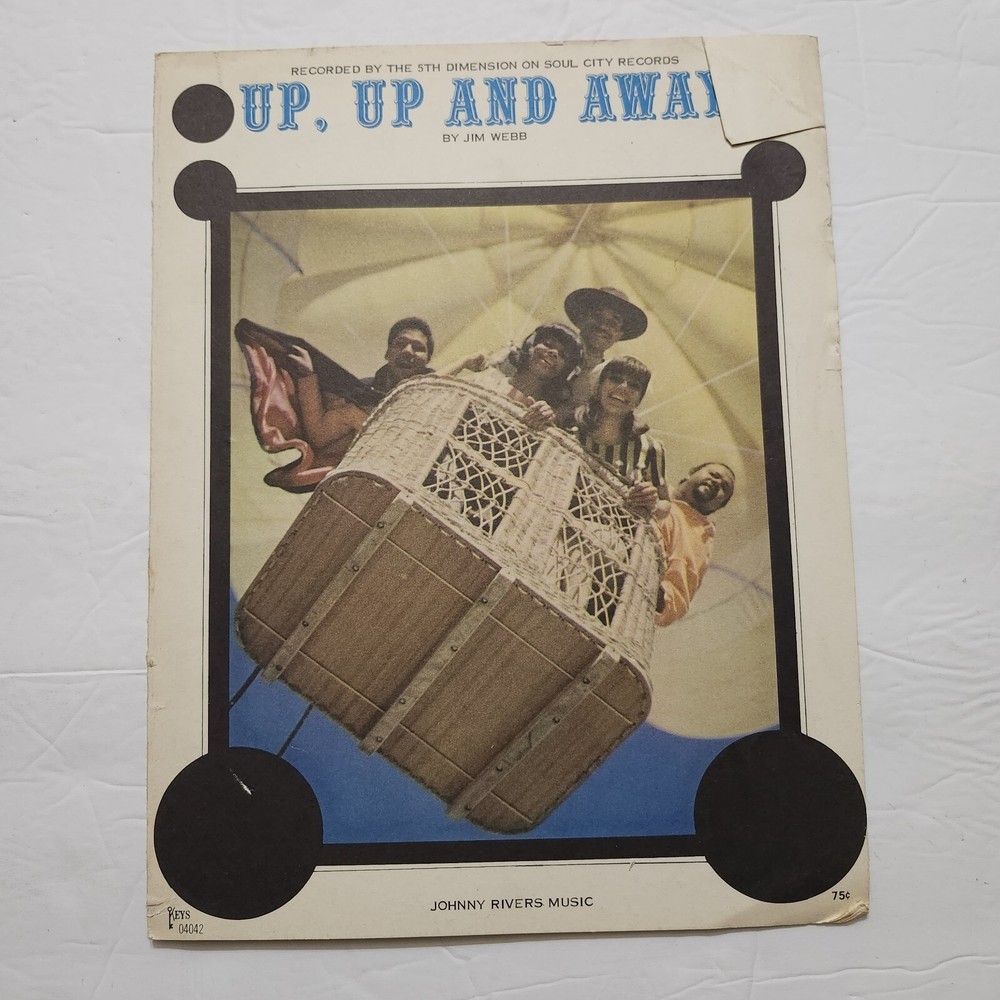 1967 UP, UP AND AWAY Sheet Music THE 5TH DIMENSION by Jim Webb