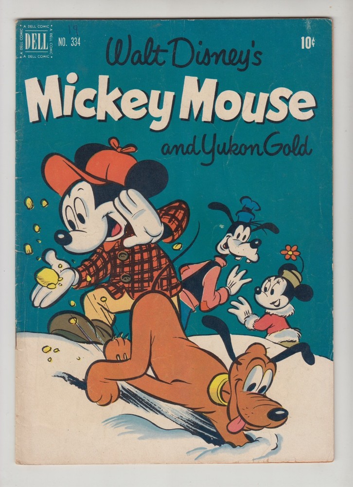 Four Color #334 Vg+ 4.5 Dell Comics 1951 *Mickey Mouse And Yukon Gold