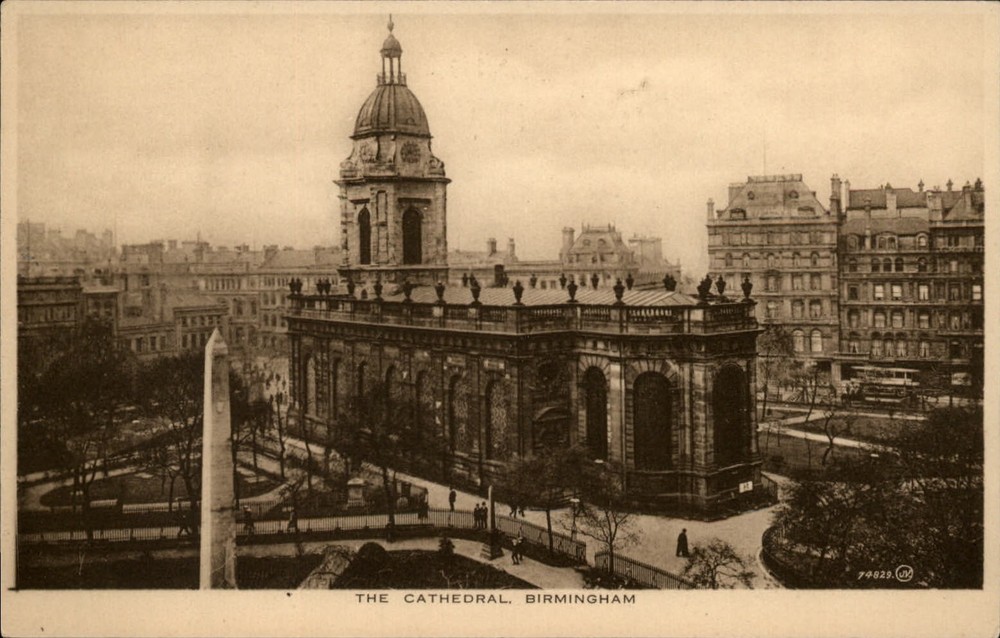 Birmingham West Midlands Co England Cathedral Valentine's vintage postcard