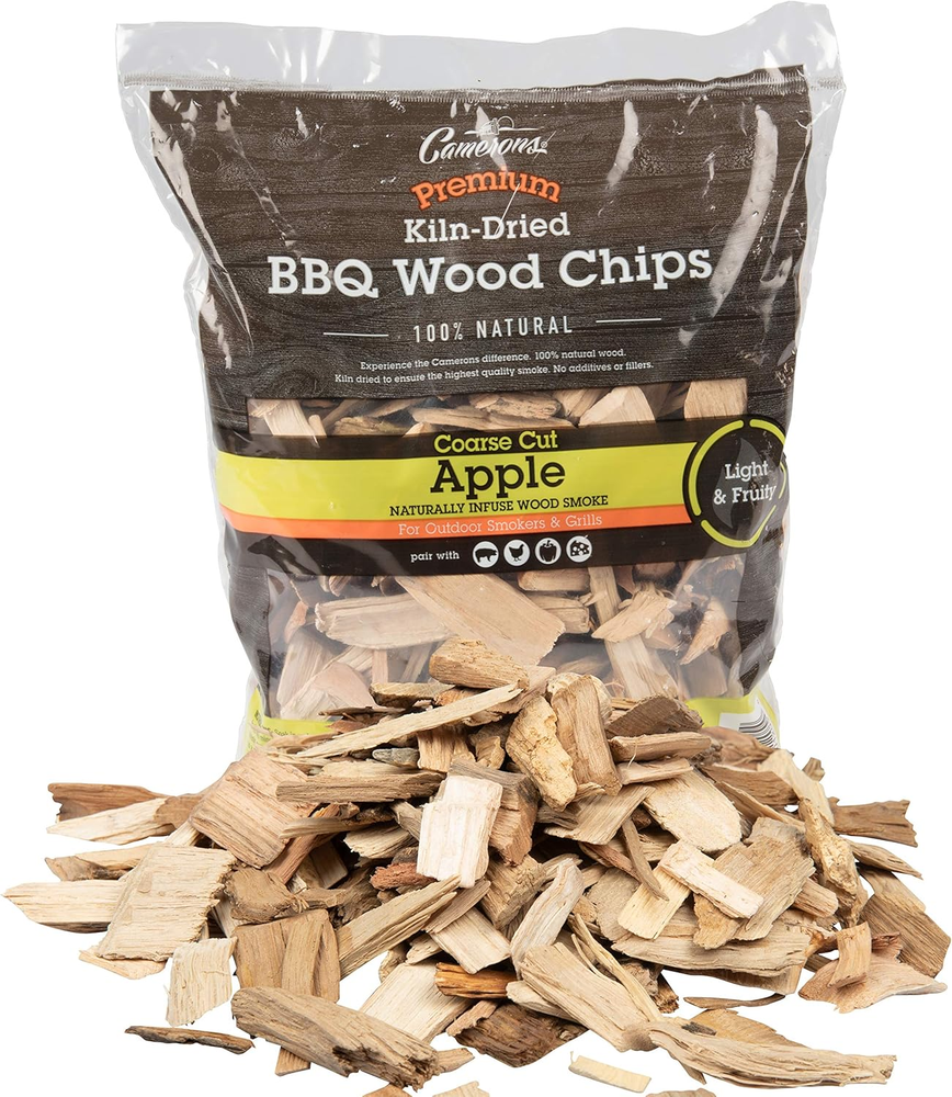 All Natural Apple Wood Chips for Smoker - 260 Cu. In. Bag, Approx 2 Pounds- Kiln