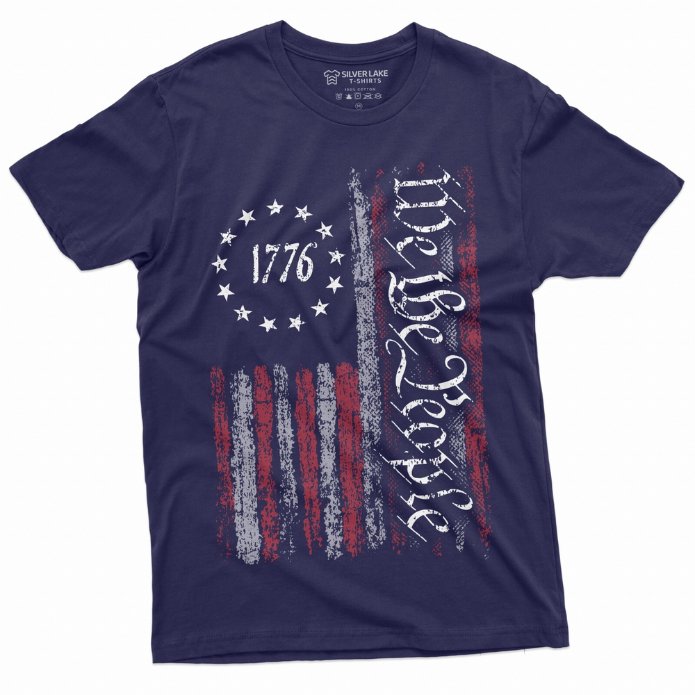 We the People Tee Shirt 1776 Independence Day 4th of July USA graphic flag Tee