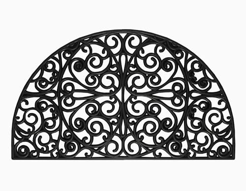 All Weather Rubber Doormat - Half Round Regent Welcome Door Mat - Indoor