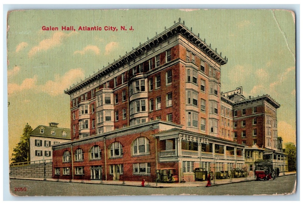 1918 Galen Hall Exterior Atlantic City New Jersey NJ Posted Vintage Postcard
