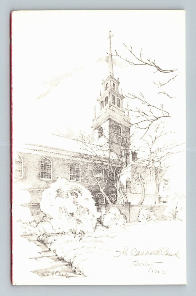 Boston MA-Massachusetts The Old North Church Vintage Souvenir Postcard
