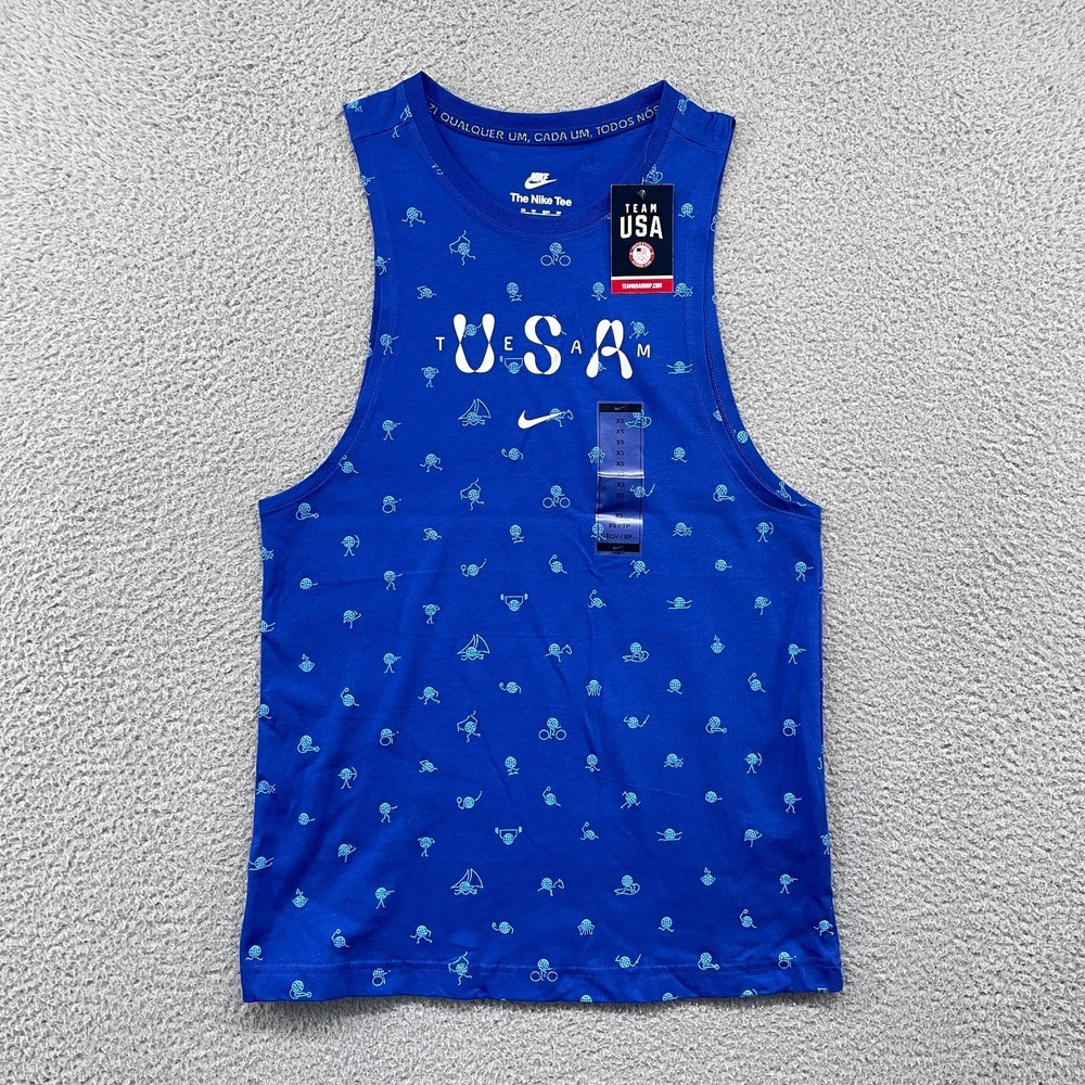 Nike Team USA Muscle Tank Top Womens XS Blue Sleeveless Shirt Tee FZ3384-417 NWT
