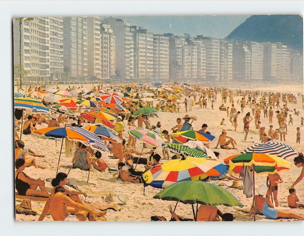 Postcard Copacabana Beach Rio de Janeiro Brazil
