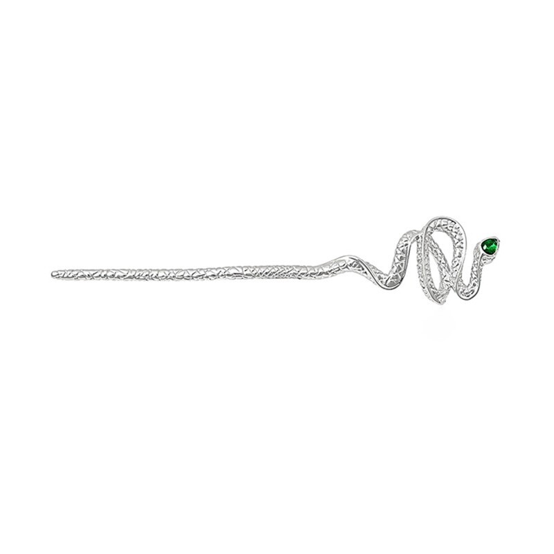 Versatile Silver Black Snake Shape Headdress Elegant Hairpin