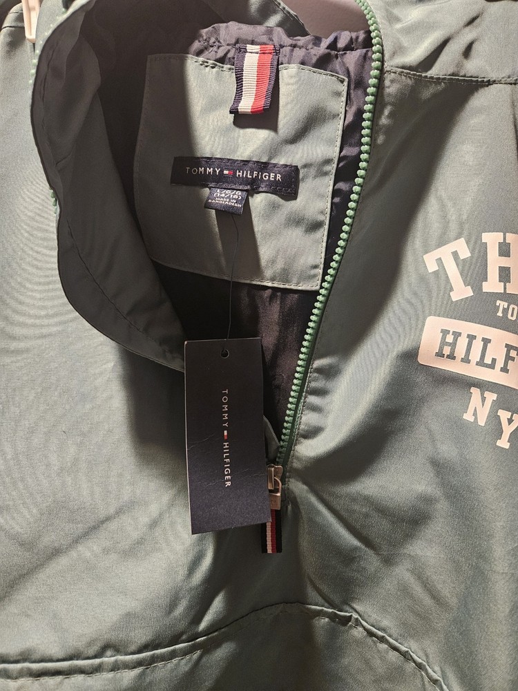 NWT Tommy Hilfiger Boys Large 14-16 Fleece Popover Hooded Jacket
