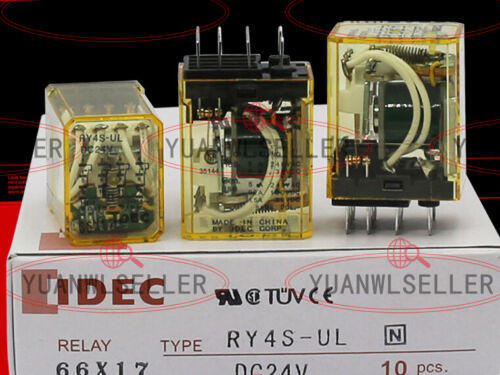 10PCS IDEC RY4S-UL DC24V 5A 240VAC 14 Pin Electromechanical Relay
