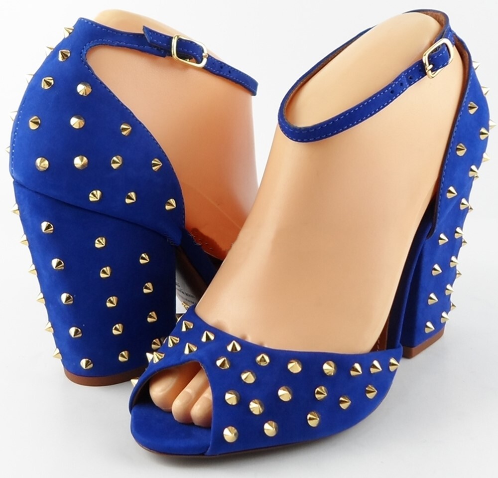 SCHUTZ DIONISE Blue Nubuck Ankle Strap Pumps Size 10 Brand New $240