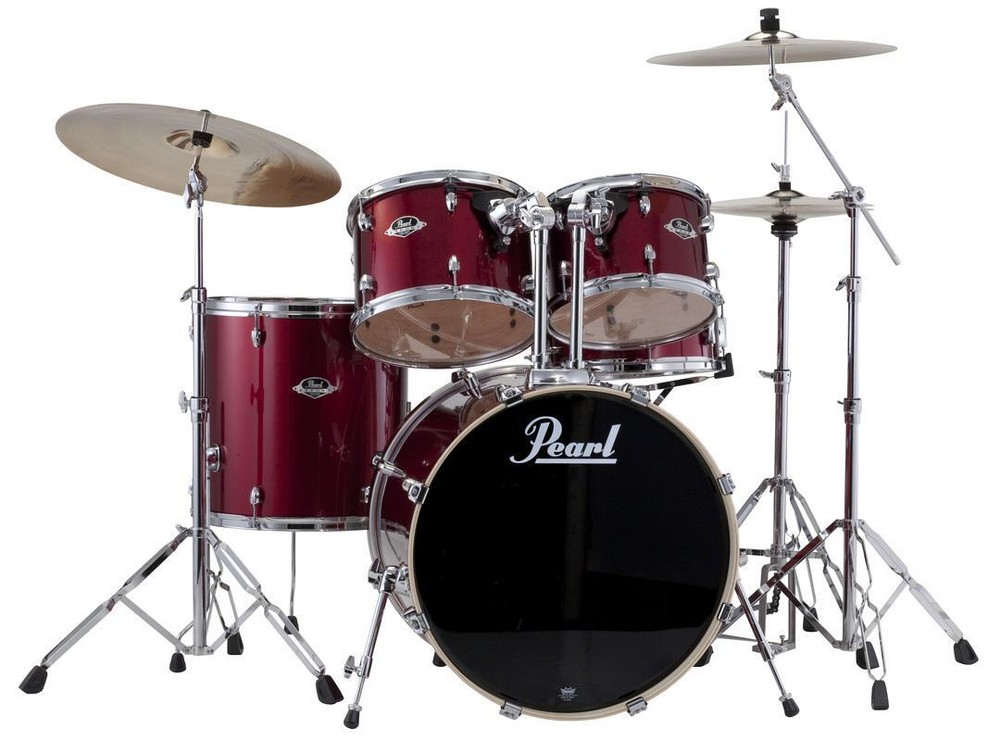 Pearl Export EXX 5-Piece Fusion Drum Set with Hardware in Burgundy