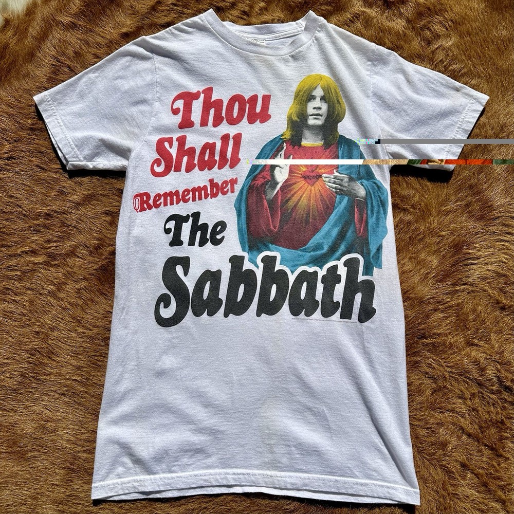 Vintage Y2K Black Sabbath Jesus Band Tee Shirt Ozzy Rock Bootleg S Music Metal