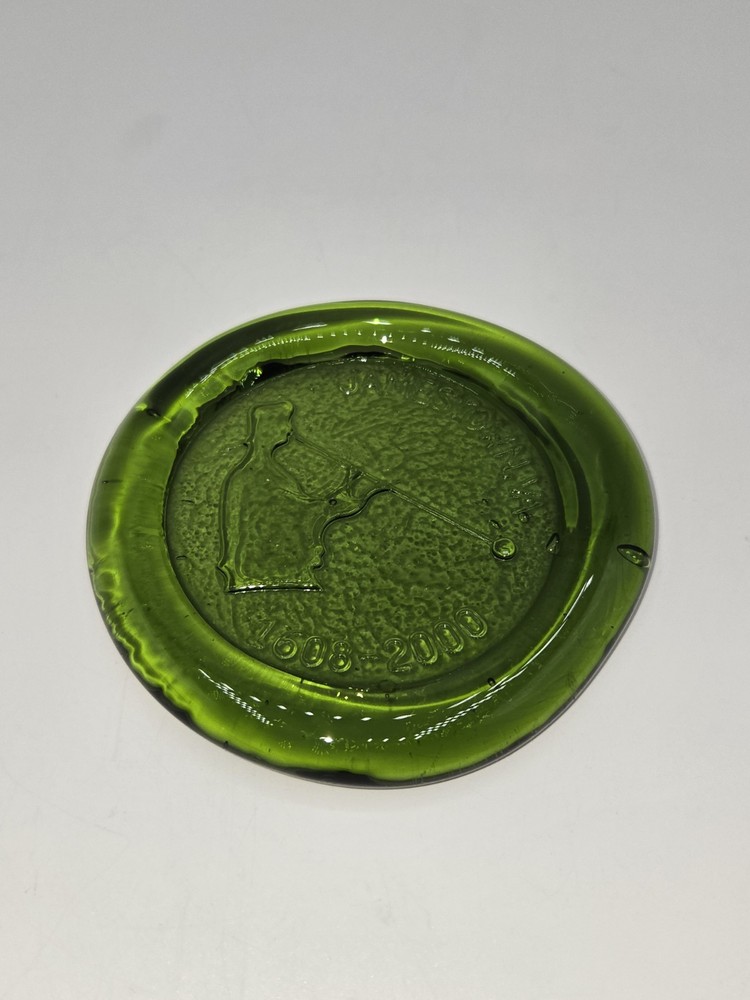 Jamestown Glasshouse Green Commemorative Paperweight 1608- 2000