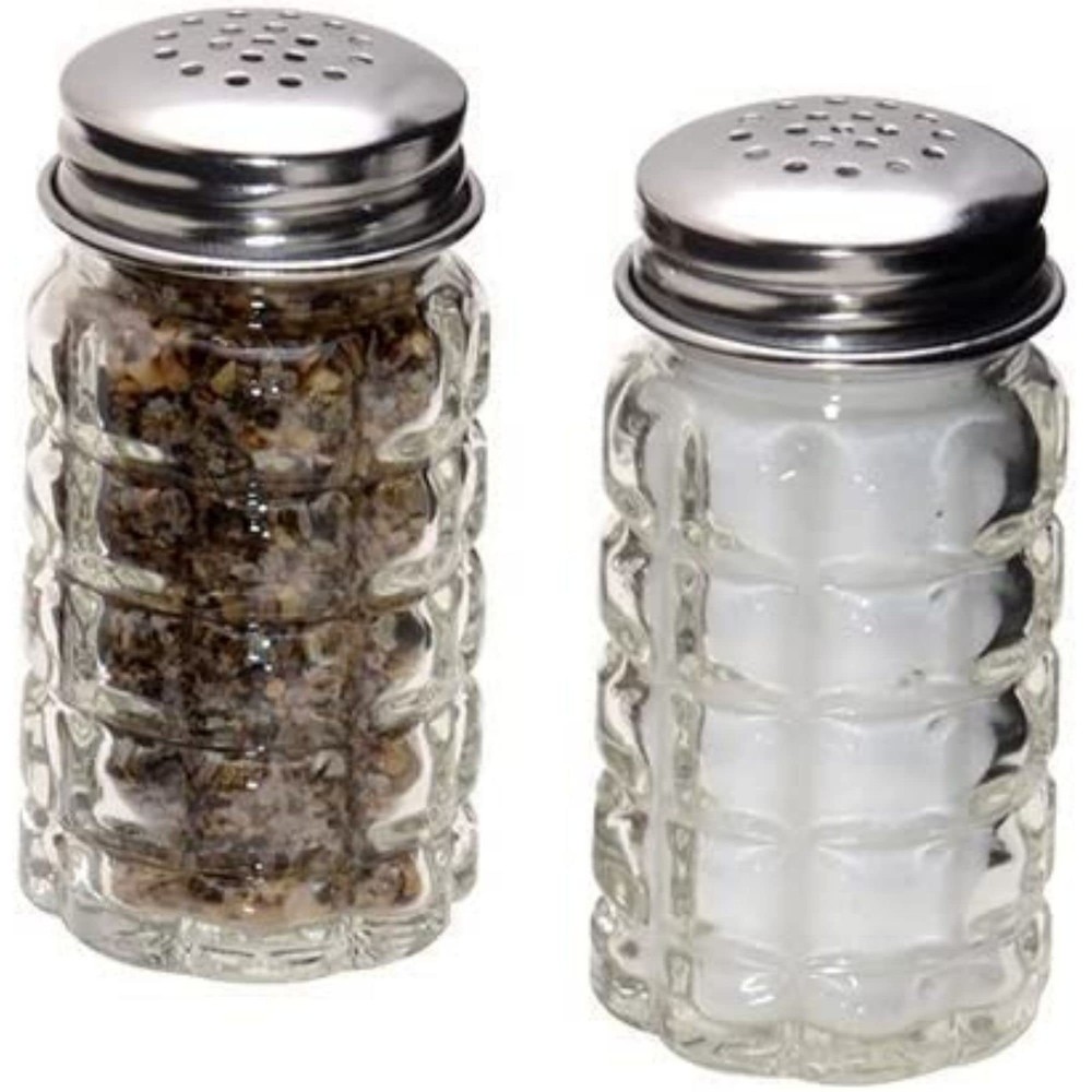 Retro Style Salt and Pepper Shakers with Stainless Tops 1, Original Version