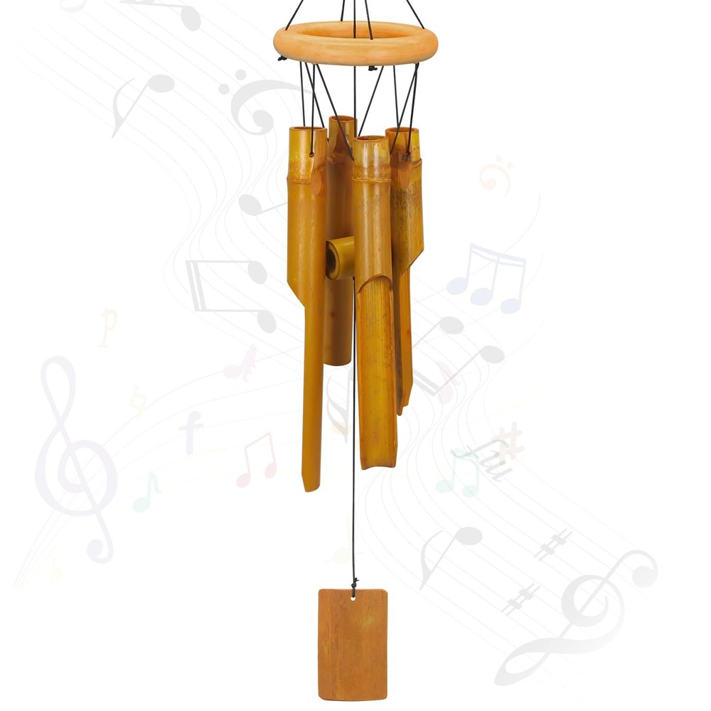 VIREKM Wooden Wind Chimes for Outside, Sympathy Bamboo