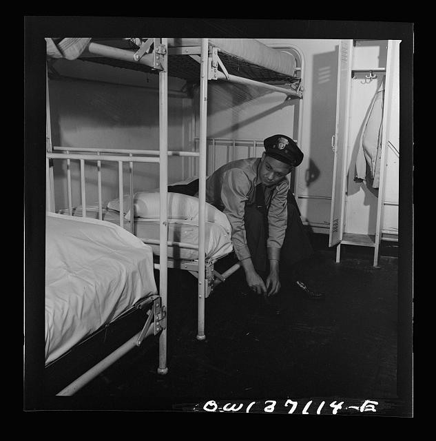 Pittsburgh Pennsylvania 1943 Greyhound Bus Driver in Garage Dormitory