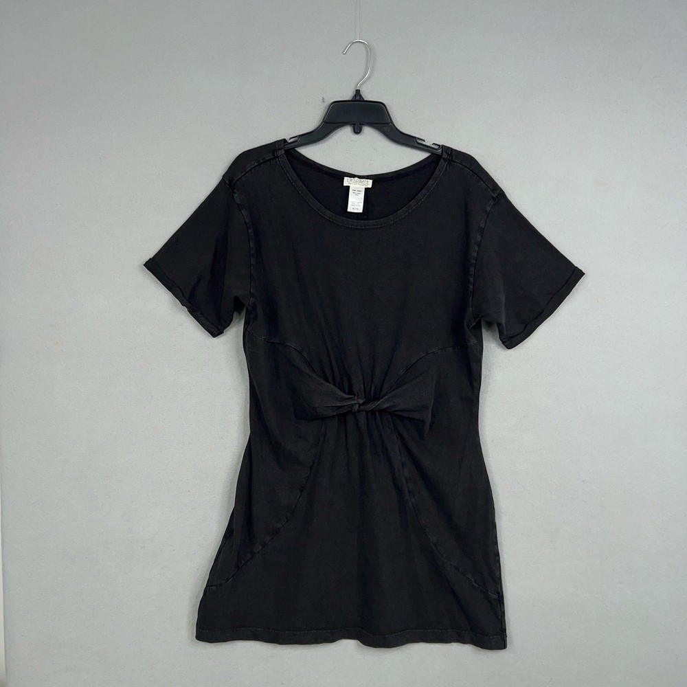 L Space Dress Womens XL Black Front Tie Knot Minimal Casual Comfort Boho Artsy