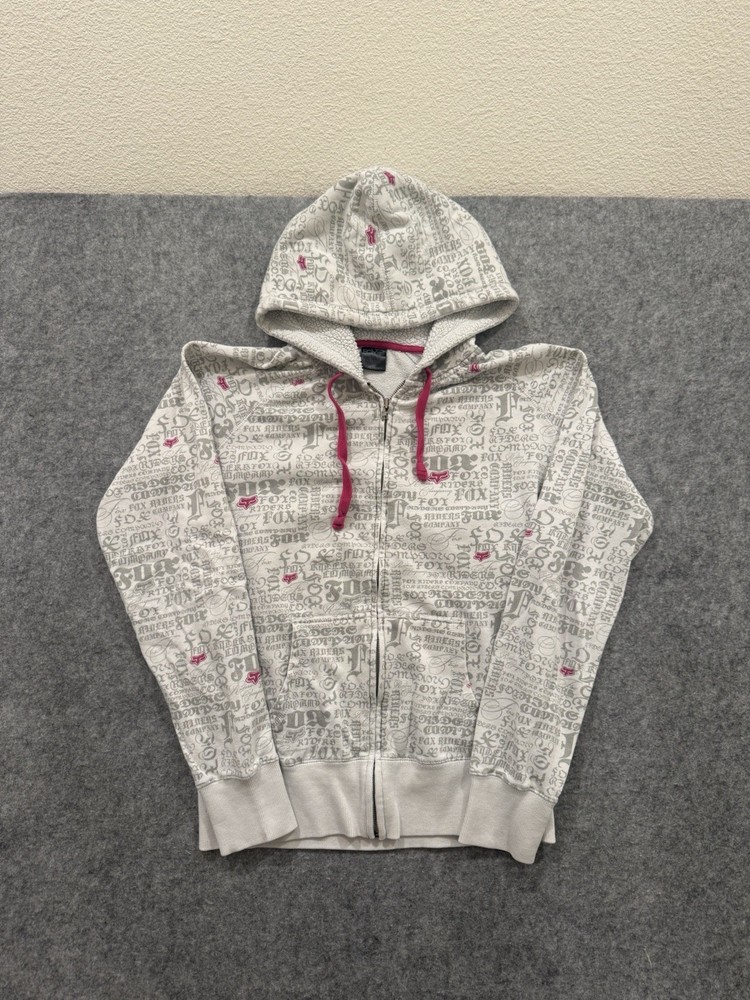 Vintage Y2K Fox Racing Aop Zip Up Hoodie Women’s