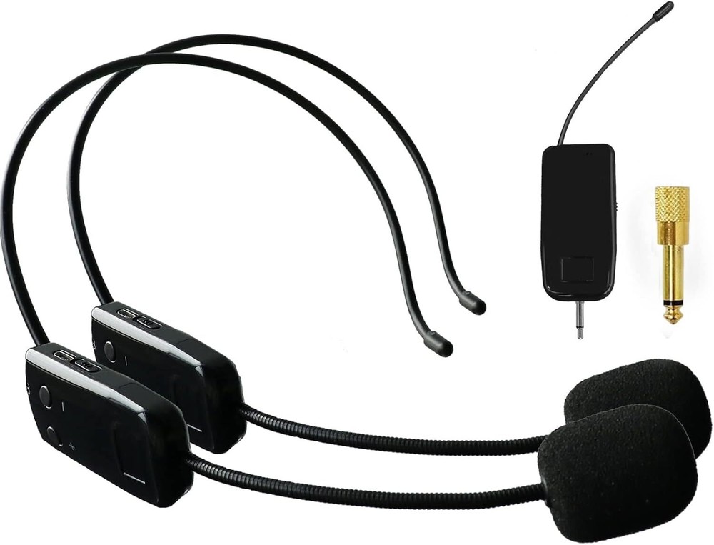 2.4G Dual Wireless Headset Mic System for 2 Performers