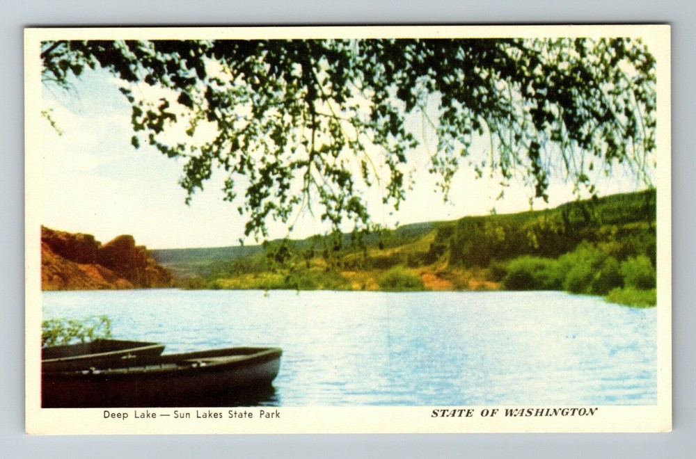 Olympia WA-Washington, Deep Lake, Sun Lakes State Park, Vintage Postcard