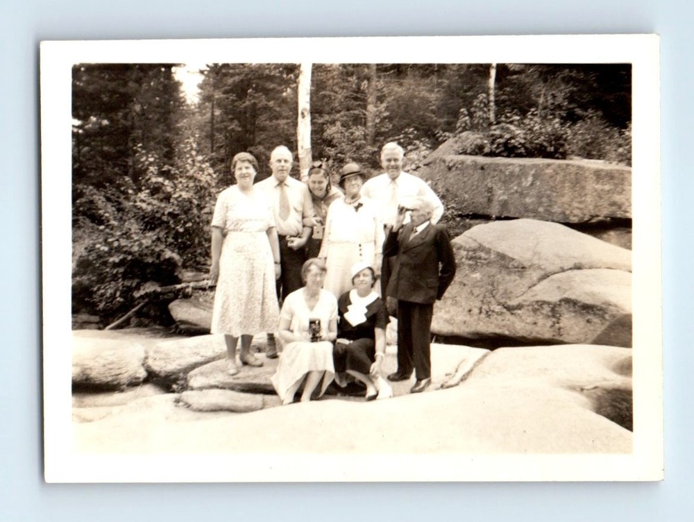 Old Vintage Photo MEN WOMEN HOLDING CAMERA TELESCOPE MONOCULAR SNAPSHOT