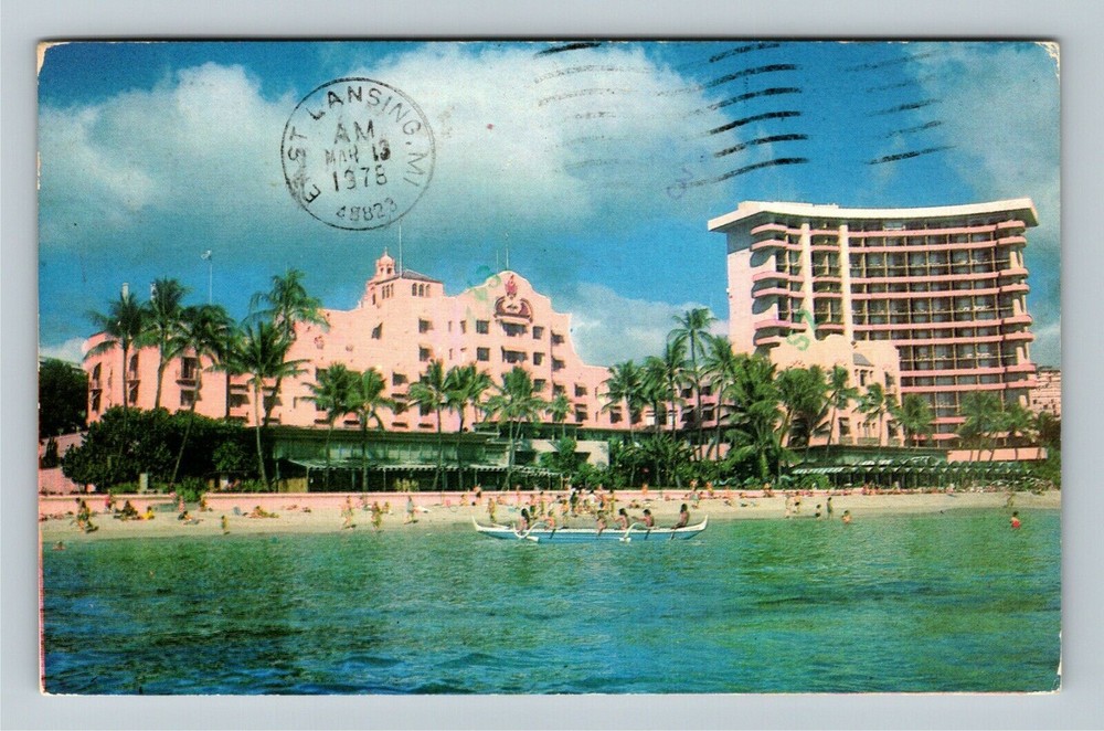 Waikiki Beach HI-Hawaii, The Royal Hawaiian, Hotel, c1978 Vintage Postcard