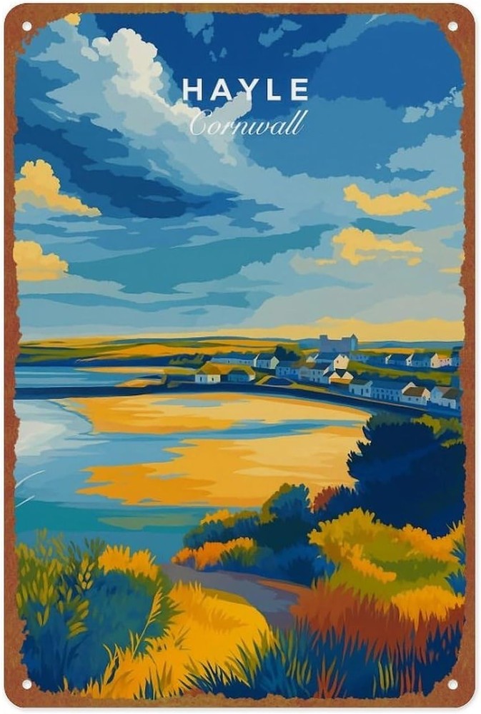 Coastal Metal Tin Sign Wall Decor Vintage Poster 8 x 12 Inches