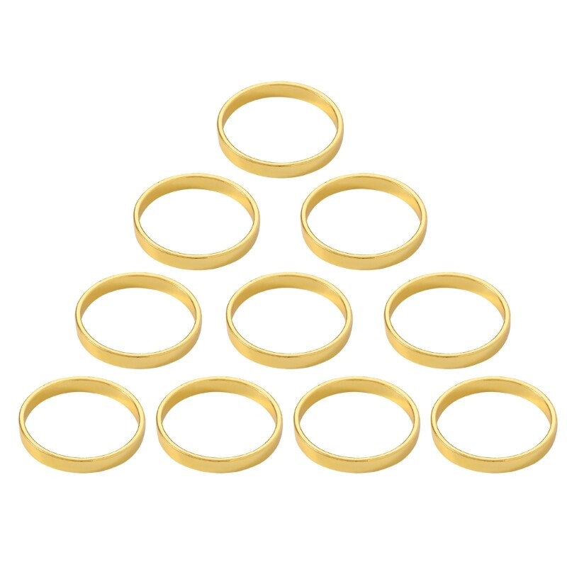 10pcs Gold Smooth Hoop Napkin Rings for Elegant Table Setting