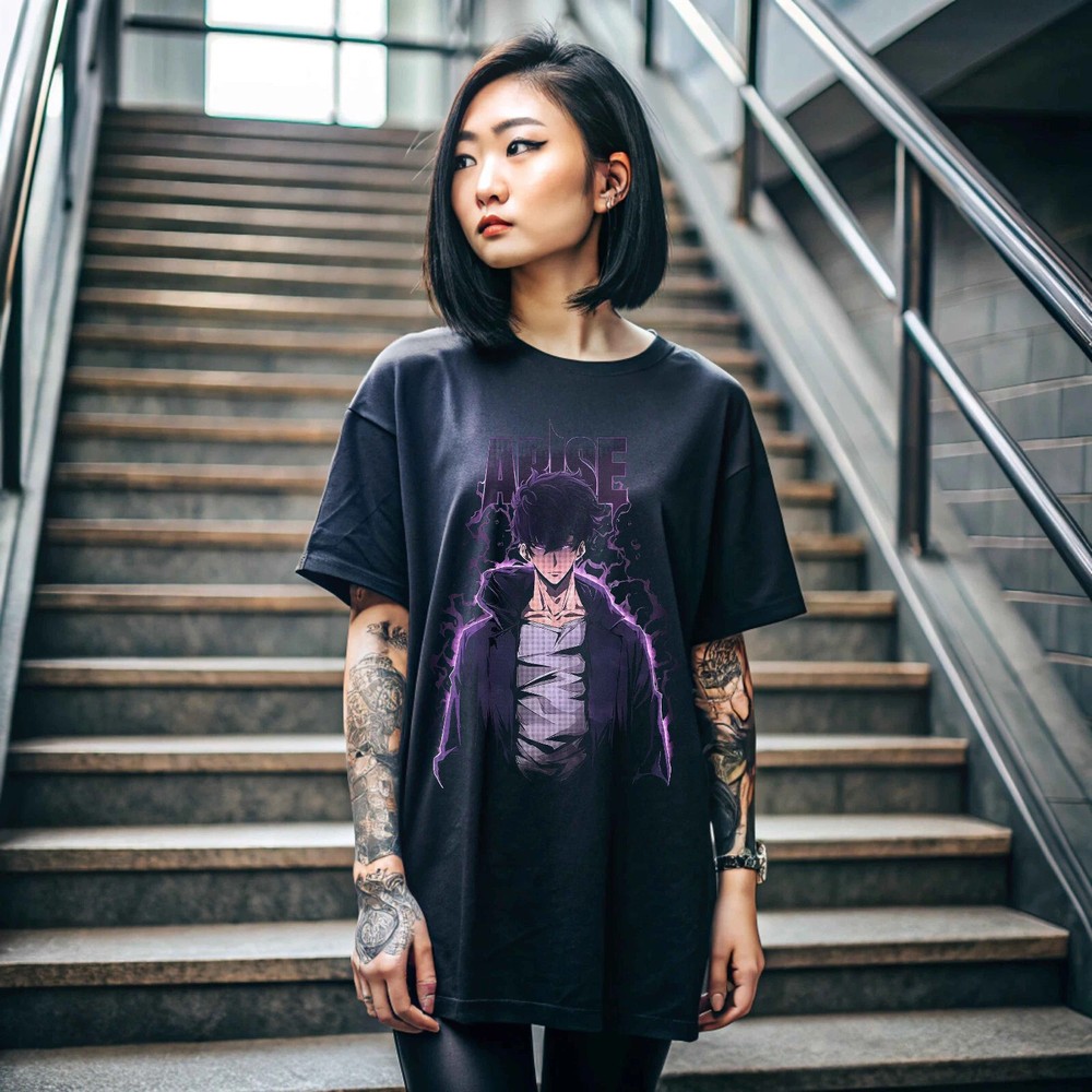 Anime Solo Leveling Sung Jinwoo Liu Zhigang Jonas Reiji Black T Shirt