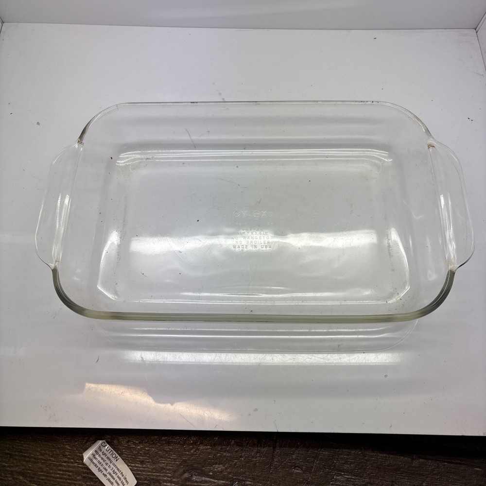 Vintage PYREX Corning 232-R Clear Glass 11 x 7 x 1.5 Baking Casserole Dish 2 Qt