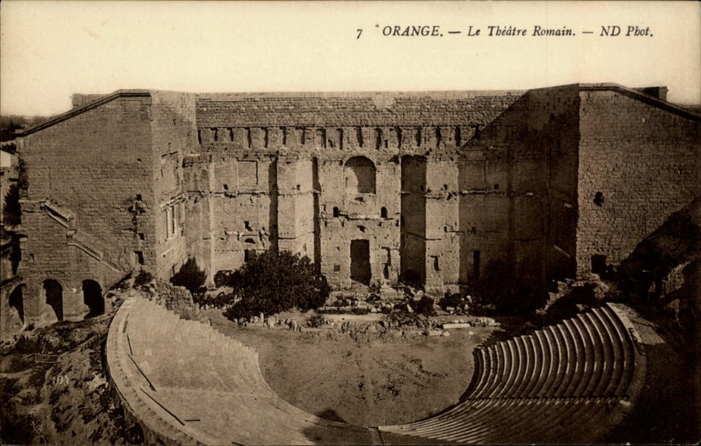 Roman Theatre Orange Provence France vintage postcard s037