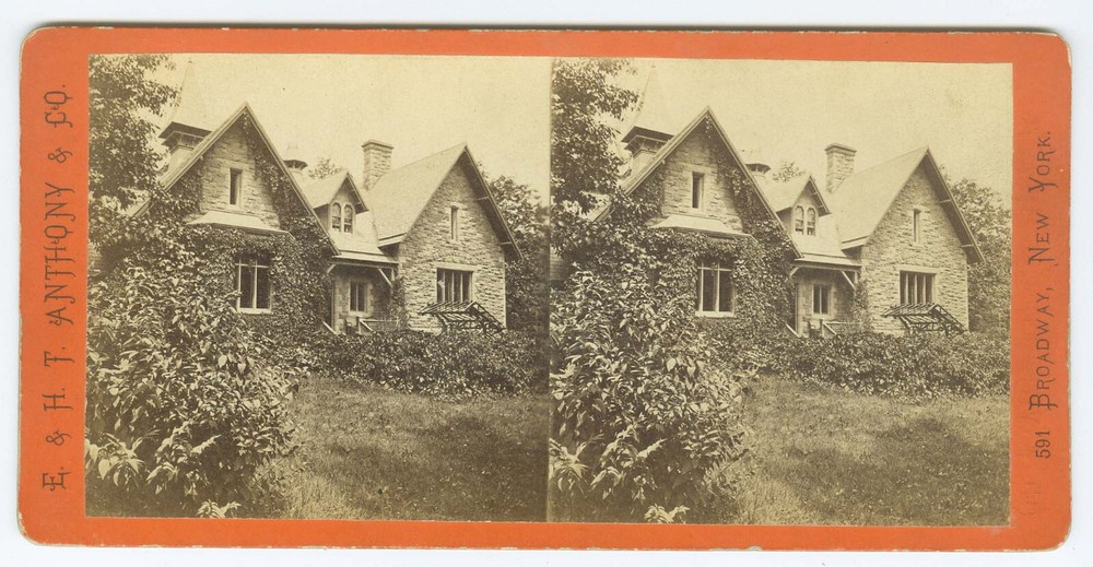 D1018~ NEW YORK – Brooklyn Dairy Cottage c.1870s Stereoview - Anthony