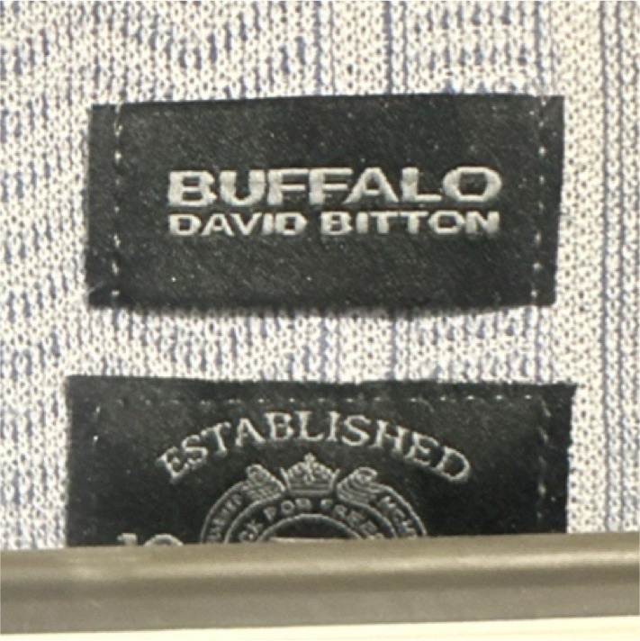 Buffalo David Bitton XL Chevron Stripe Button-Up Shirt Blue White Short Sleeve