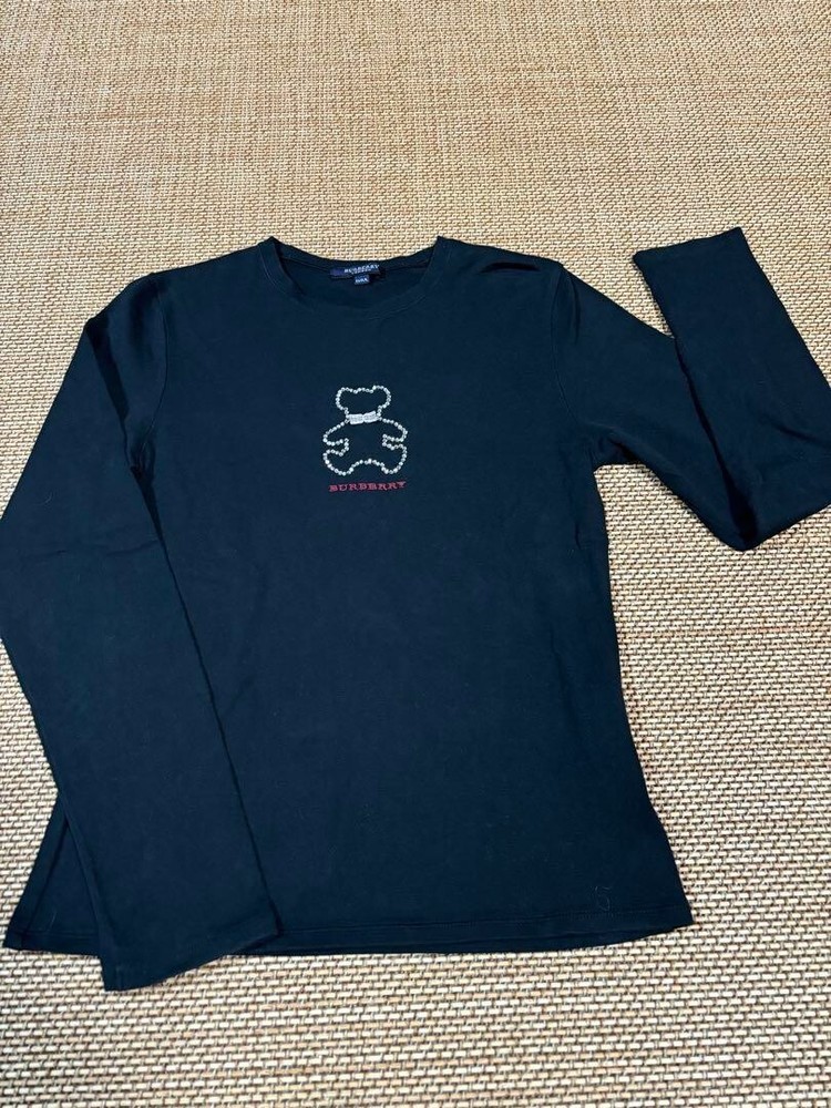 BURBERRY Long sleeve T-shirt Black Cotton Bear Logo Japan Kids Size 160A Used