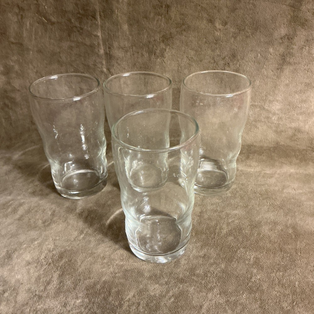 LIBBEY governor Clinton Pattern ripple diner style 5 ounce juice glass lot of 4