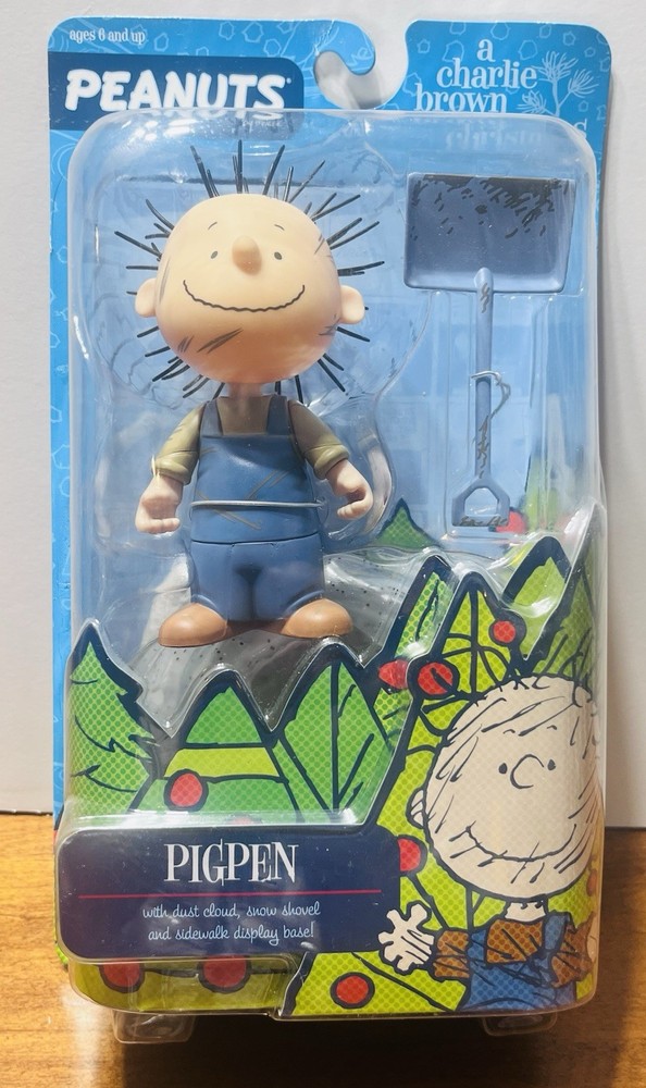 Peanuts Charlie Brown Christmas Pig Pen Action Figure with Shovel & Base NIB